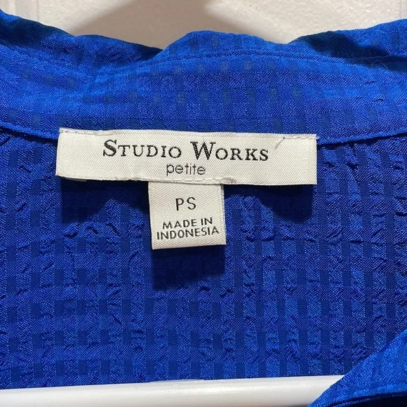 Blue Blouse by Studio Works - Petite Small PS - Picture 2 of 6